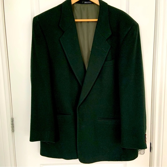 A Gold & Sons Other - CASHMERE FOREST GREEN JACKET BLAZER  / VINTAGE / MEN LARGE WOMEN EXTRA LARGE /